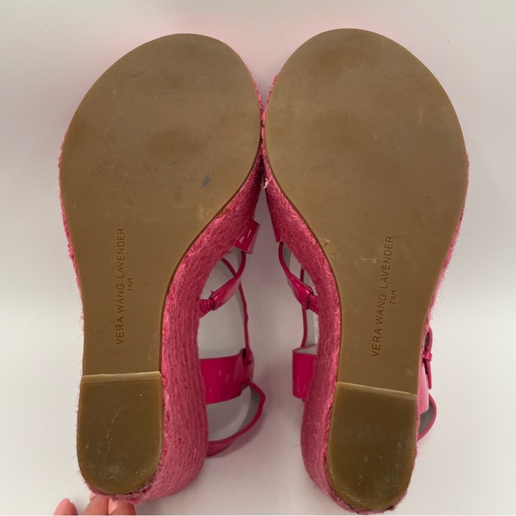 Vera Wang Lavender Penny WedgeEspadrilles 5.5”Sandal Floral PinkPatent Woman 7.5 - Picture 9 of 11
